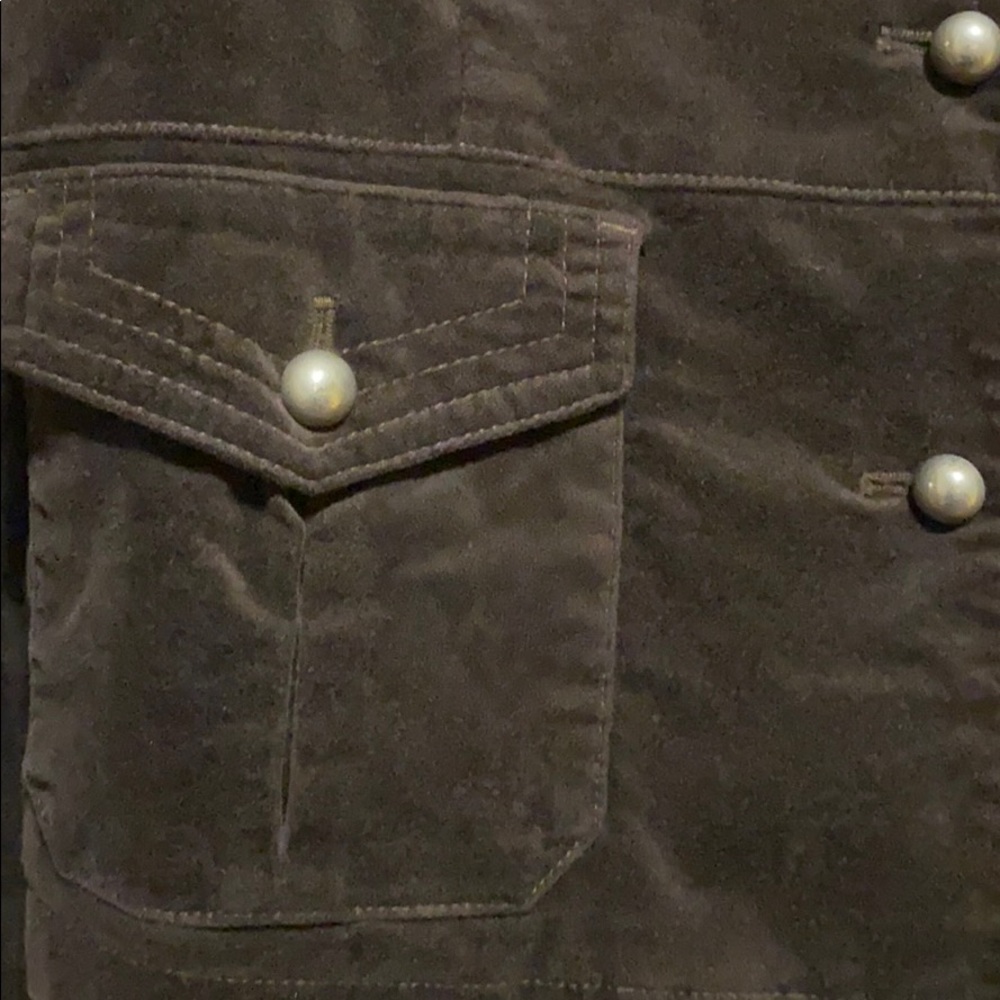 Mossimo Brown Velvet Button Down Jacket - image 7